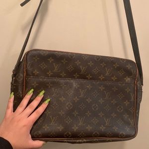 80s Louis Vuitton monogram crossbody messenger bag